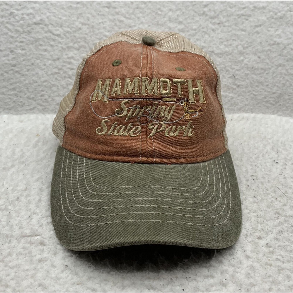 Mammoth Springs State Park Baseball Hat Mesh‎ Snapback Hat Brown Green Dad Cap